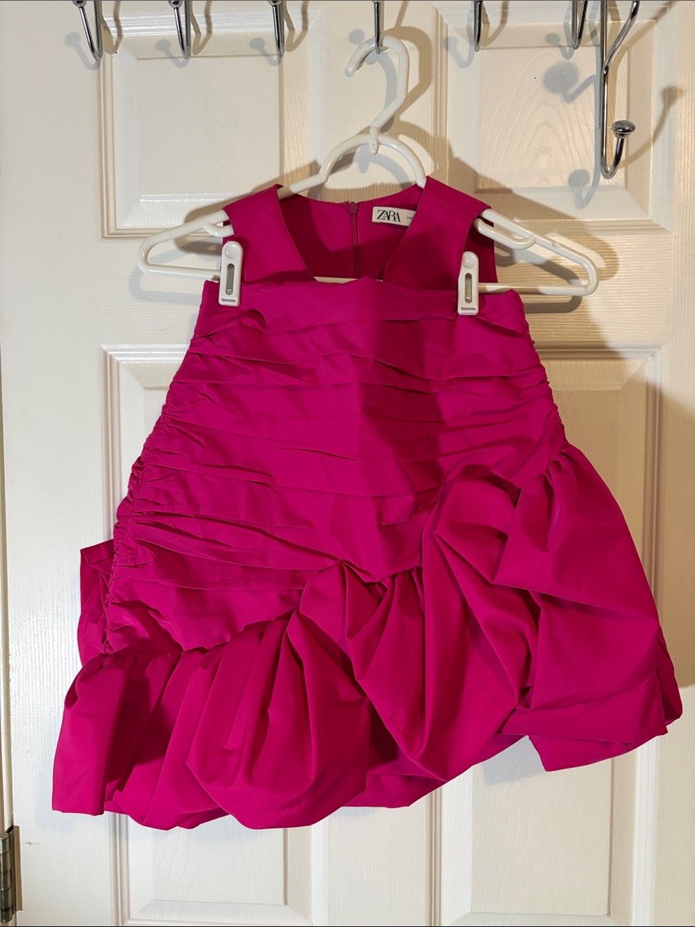 Zara Girls Hot Pink Ruffled Party Dress